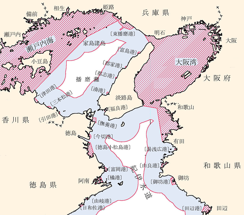 具体的には、若狭湾や大阪湾の場合